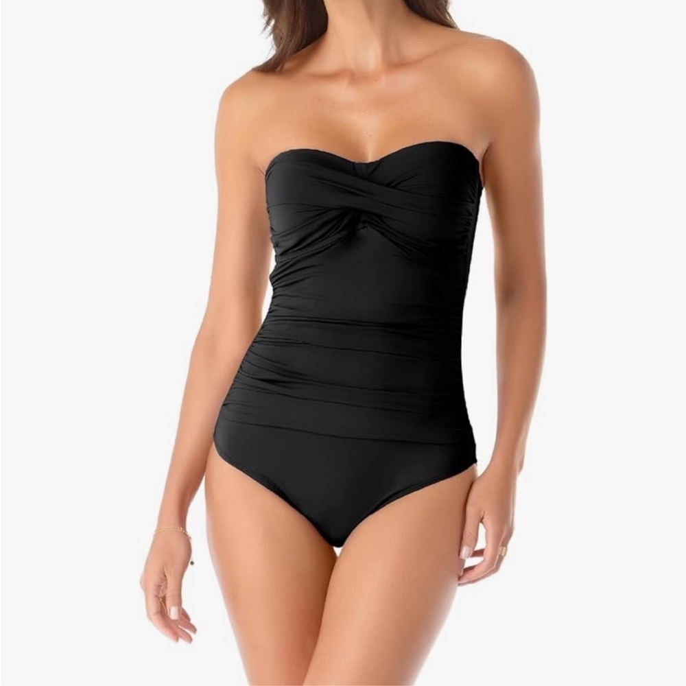 Anne Cole Women's Twist Front Shirred One Piece Swimsuit 6